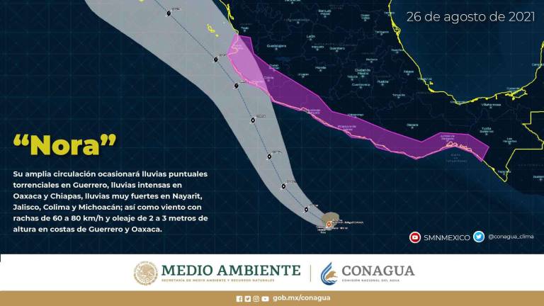 La tormenta va con dirección a Baja California Sur.