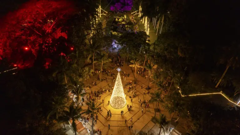 La magia del “Jardín de Luz” se mantiene activa para iluminar las noches de la capital sinaloense en un horario de las 06:00 a las 10:00 horas.