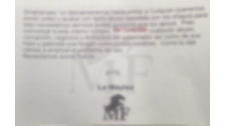 Estos mensajes fueron repartidos en diferentes zonas de Culiacán por vía aérea.