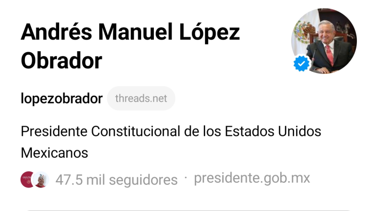 López Obrador ya se unió a Threads.
