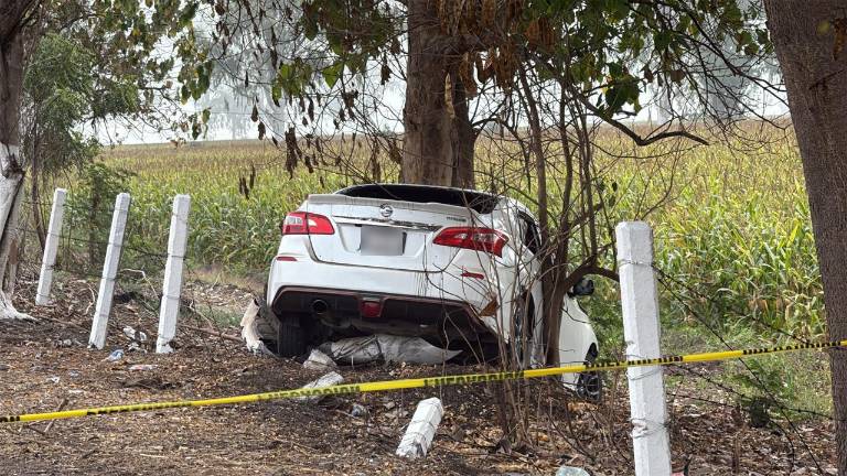 El vehículo en el que viajaban las víctimas presentó múltiples impactos de bala y terminó estrellado contra un árbol tras el ataque.