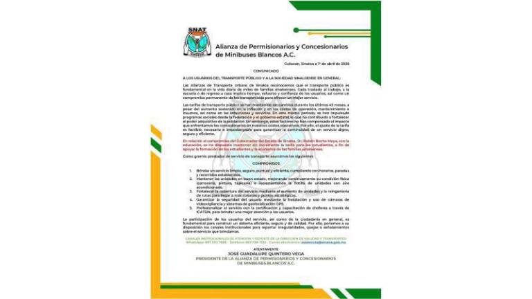 Aunque circula un desplegado, hasta el momento no existe un anuncio oficial por parte de las autoridades estatales que confirme la modificación.