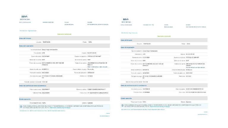 Depósito de 121 millones de pesos a beneficio de la Universidad Autónoma de Sinaloa.