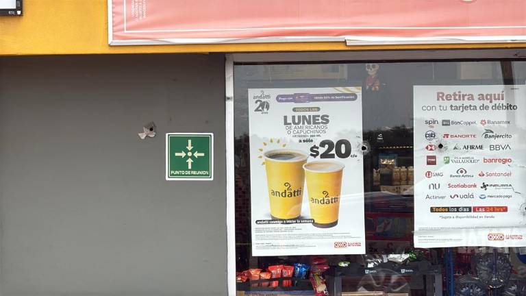La tienda y la gasolinera del ejido Canán presentaron múltiples impactos de bala tras el ataque registrado este domingo.