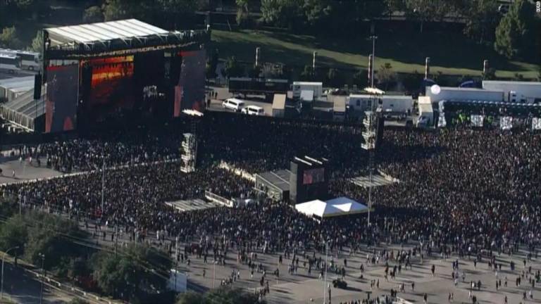 Una vista aérea del festival en Houston, antes del suceso mortal.