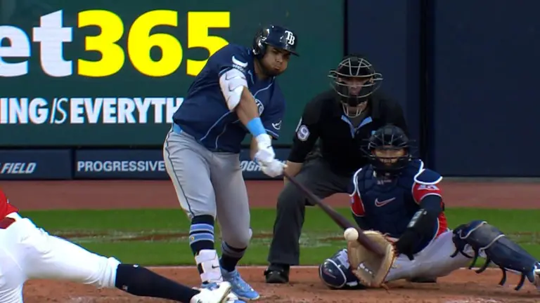 Jonathan Aranda fue el encargado de producir la única carrera del encuentro para el triunfo de los Rays.