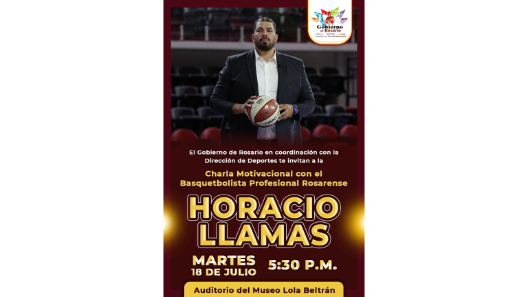 El Ayuntamiento de Rosario invita a la población a ser parte de la charla motivacional protagonizada por el basquetbolista rosarense Horacio Llamas.