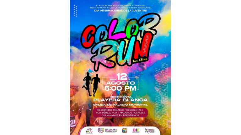 La carrera de colores forma parte de las actividades por el Mes de la Juventud.