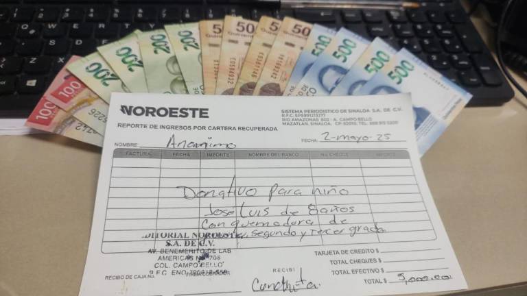 Los 5 mil pesos están en Noroeste, en espera que un familiar pueda acudir a recibir el apoyo.