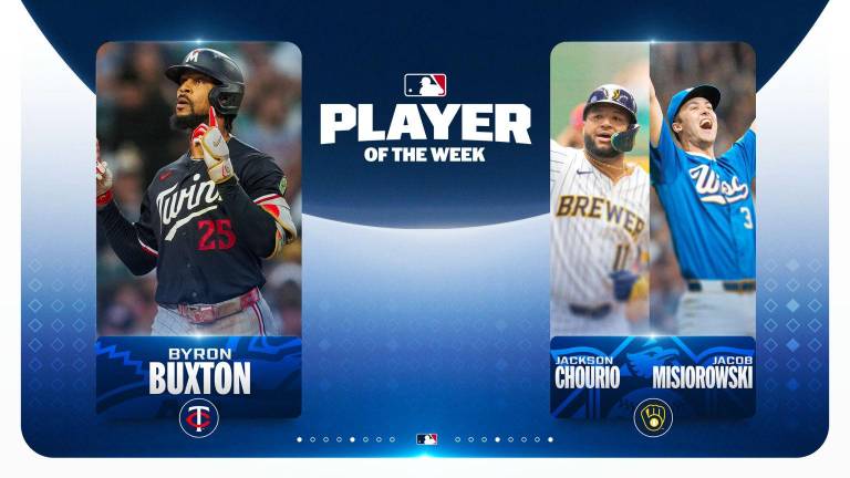 Byron Buxton fue el mejor de la Liga Americana durante la semana, mientras que Jacob Misiorowski y Jackson Chourio acapararon en la Nacional.