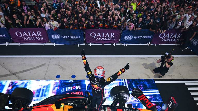 Max Verstappen celebra su triunfo.