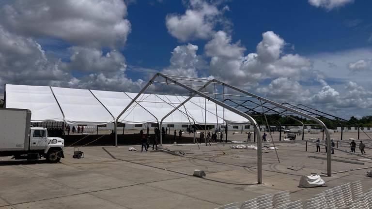 Instalaciones del Centro de Convenciones de Mazatlán donde este sábado estará la Presidenta de México Claudia Sheinbaum Pardo.