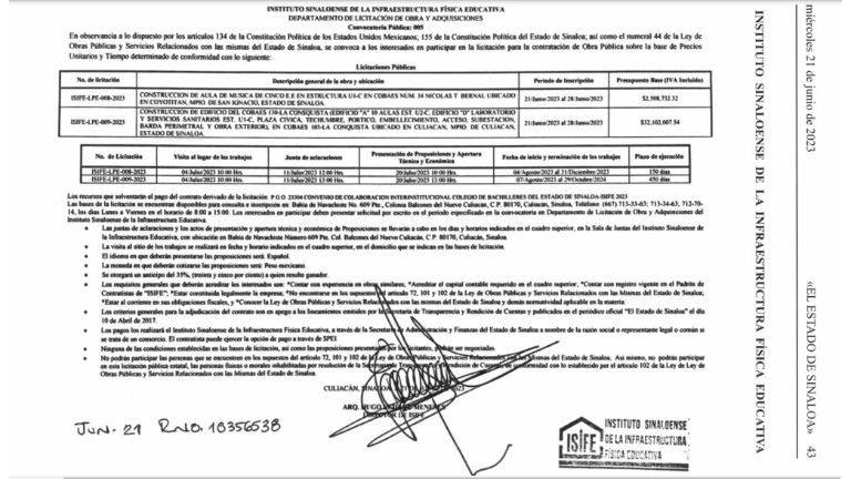 Los recursos para solventar el gasto provendrán del acuerdo interinstitucional firmado entre Cobaes e ISIFE en 2023.