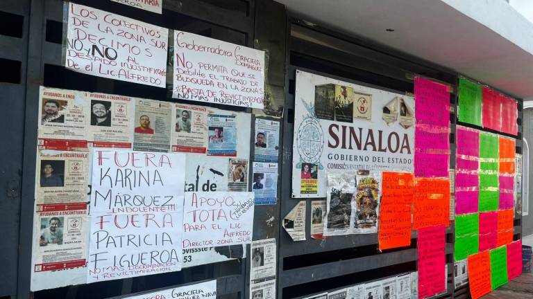 Protesta de colectivos de búsqueda en Mazatlán.