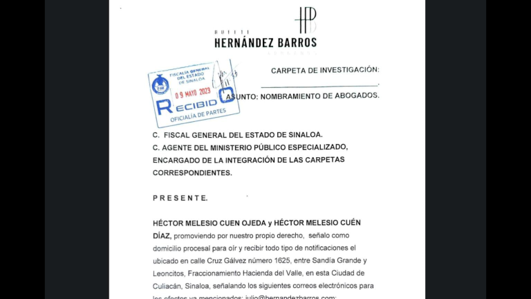 A través de un comunicado se informó que los abogados quieren dejar claro que en la investigación fue dada a conocer públicamente sin respetar el derecho de presunción de inocencia.