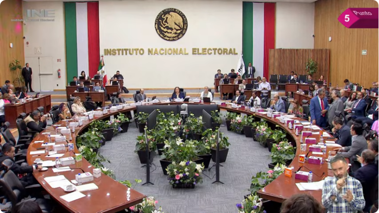 Sesión del Consejo General del INE.