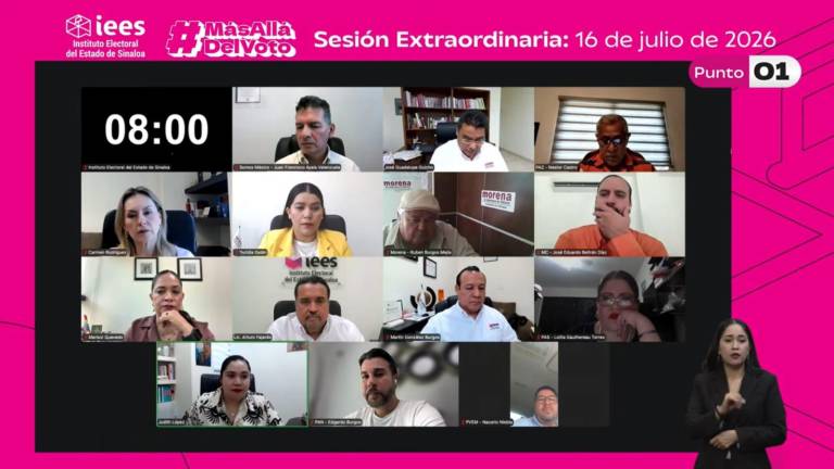 Sesión del Instituto Electoral del Estado de Sinaloa.