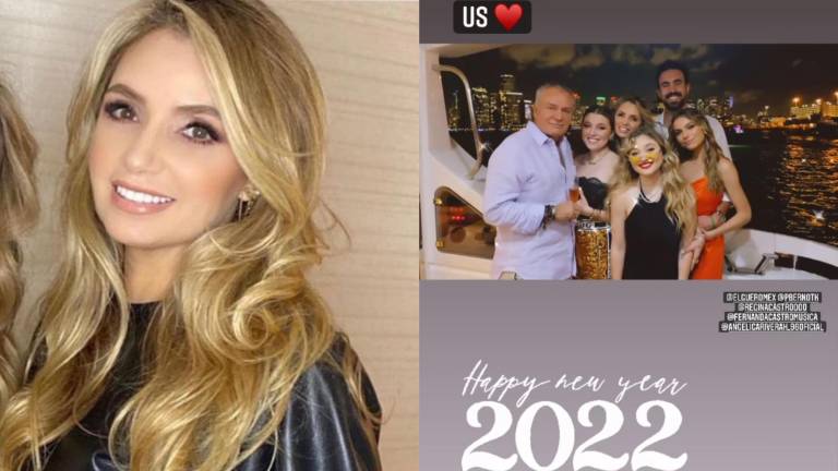 Angélica Rivera recibe el 2022 junto al “Güero” Castro y sus hijas.