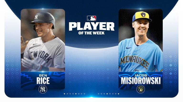 Ben Rice y Jacob Misiorowski, los más destacados de la última semana del mes de mayo.