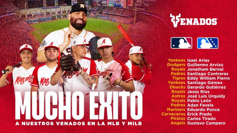 Serán 14 jugadores de Venados de Mazatlán los que vean acción en MLB o MiLB