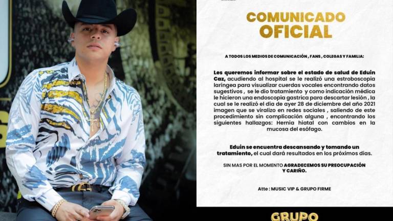 Una hernia hiatal lleva a Eduin Caz al hospital.