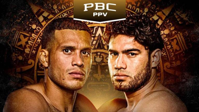Todo listo en Las Vegas: Ramírez (der.) y Benavidez cumplen con el peso.