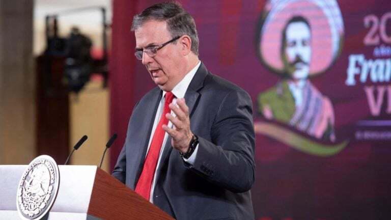 Marcelo Ebrard en la conferencia de prensa matutina.