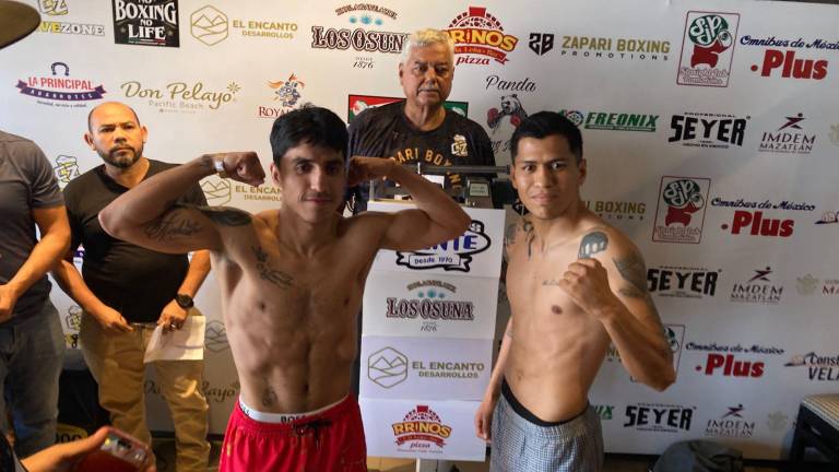 Boxeadores cumplieron con el pesaje y se declaran listos para la velada boxística en Mazatlán.