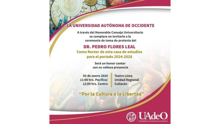 La toma de protesta será a las 11:00 horas en las instalaciones del Teatro Lince, en el campus Culiacán.