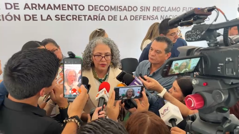 La Gobernadora Graciela Domínguez Nava habla del feminicidio registrado en Los Mochis.