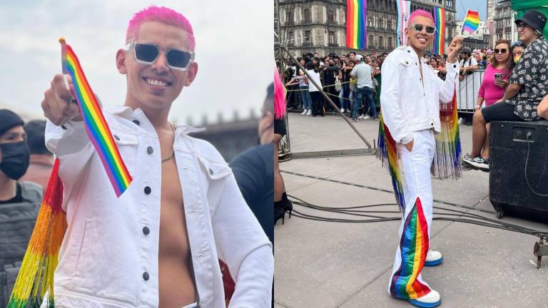 Jhonny Caz participa en la Marcha del Orgullo LGBT+ en la Ciudad de México.
