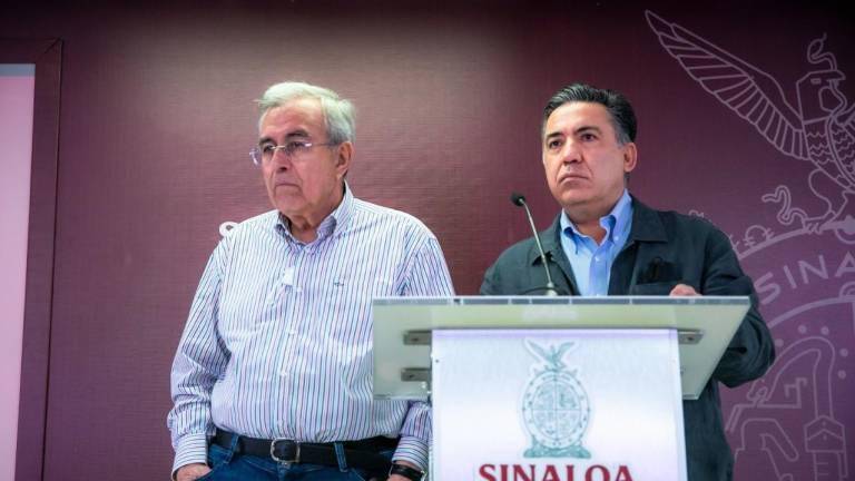 Rubén Rocha Moya, Gobernador de Sinaloa, y Enrique Inzunza Cázarez, Secretario General de Gobierno.