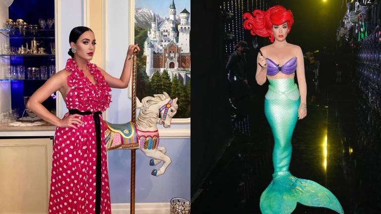 Luciendo como ‘Ariel’ de ‘La Sirenita’, Katy Perry sufre caída en el reality ‘American Idol’.