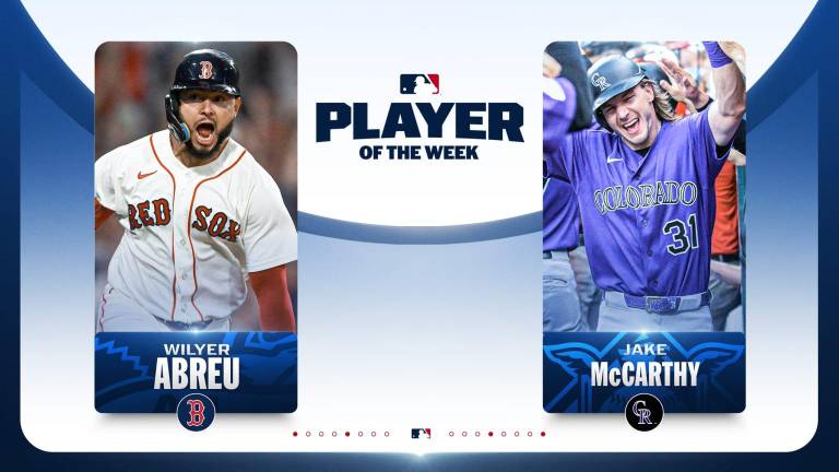Wilyer Abreu y Jake McCarthy se llevaron los honores en la primera semana de agosto.