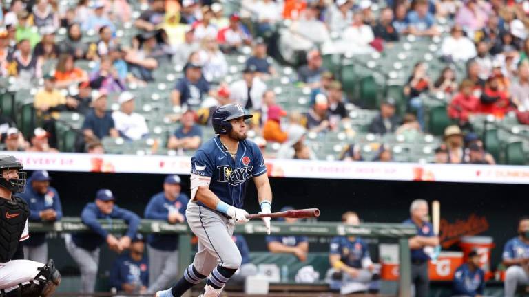 Jonathan Aranda llegó a nueve jonrones, al conectar uno ante los Orioles, quienes al final se quedaron con el triunfo en entradas extras.