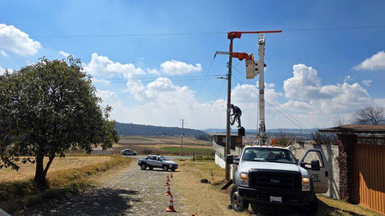 La Comisión Federal de Electricidad realiza trabajos de mantenimiento en sus redes.