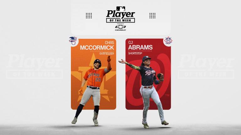 Chas McCormick y CJ Abrams se llevaron las respectivas designaciones de Jugadores de la Semana.