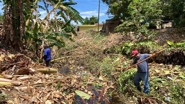 Realizan en Rosario limpieza y desazolve de canales tras inicio de lluvias