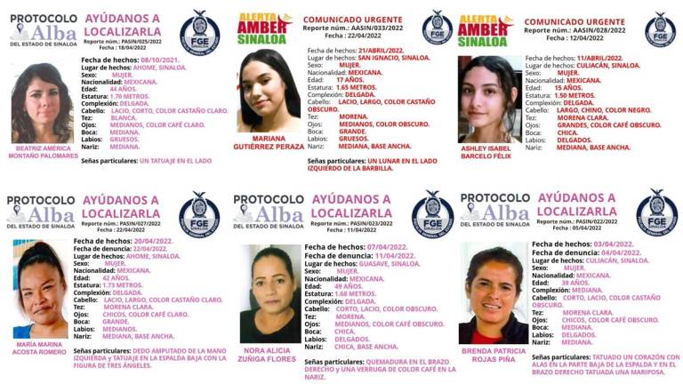 Hasta el momento siguen activas seis alertas de mujeres desaparecidas.