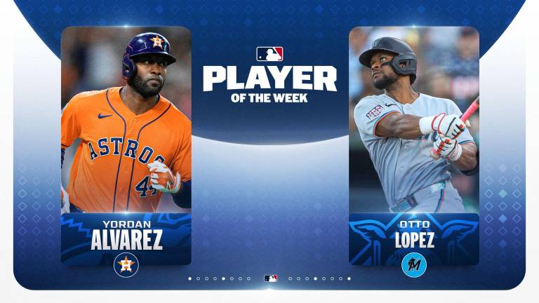 Yordan Álvarez y Otto López, los mejores de la pasada semana en las Mayores.