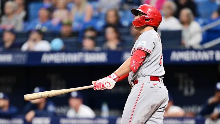 Sal Stewart llegó a ocho jonrones por los Rojos en la temporada.