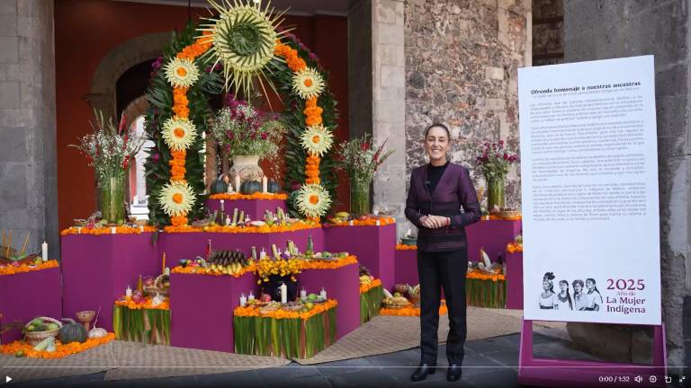 Claudia Sheinbaum presumió el altar en redes sociales.