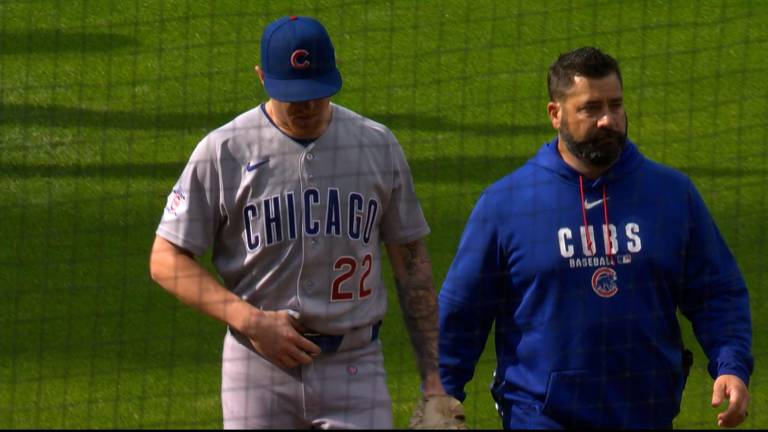 Cade Horton abandona el partido por aparente lesión.