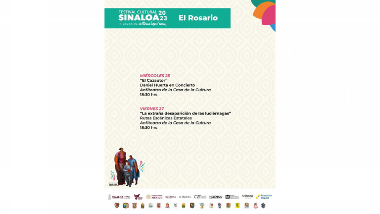 En Rosario solo se tienen agendados dos eventos del Festival Cultural Sinaloa.