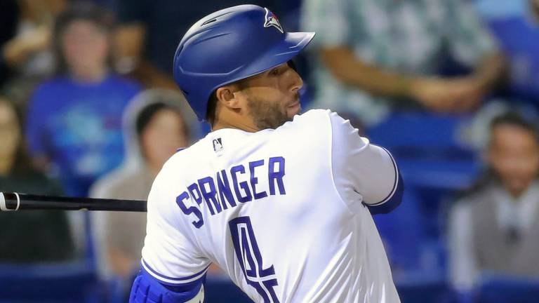 George Springer ya podría tener acción con los Azulejos de Toronto.