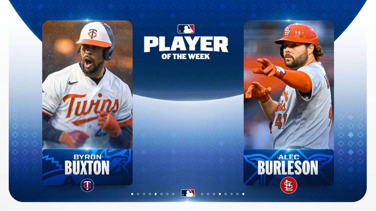 Byron Buxton y Alec Burleson fueron los peloteros más destacados de la semana en las Mayores.