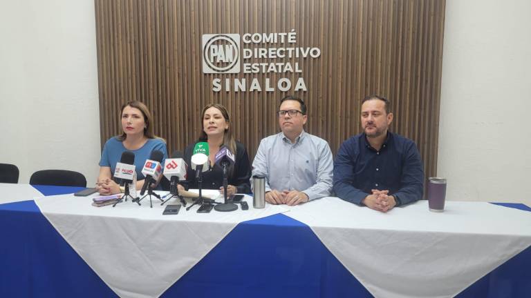 Conferencia de prensa de la dirigencia estatal del PAN en Sinaloa.