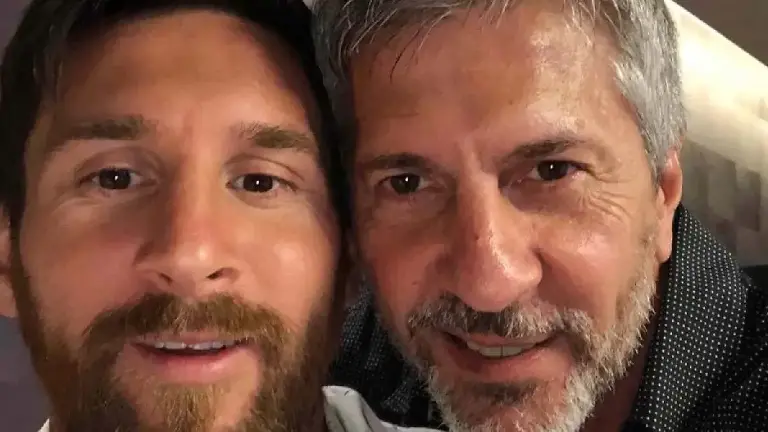 Leo Messi y su padre.