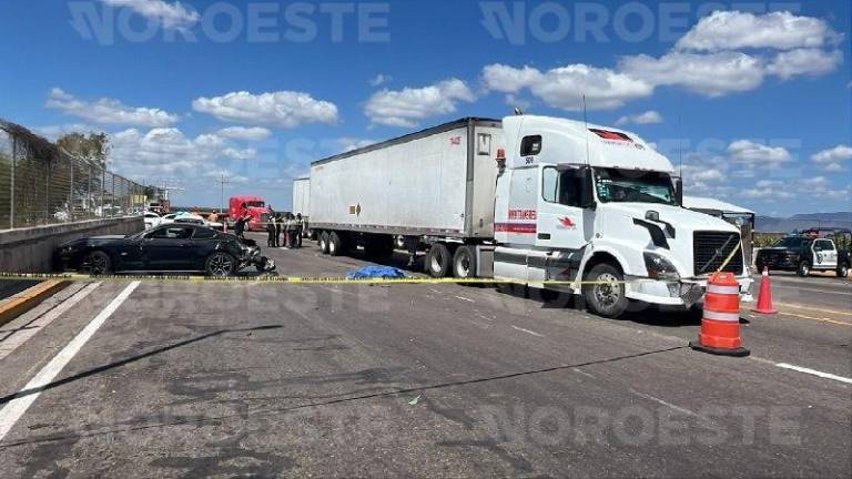 Autoridades resguardan el área del choque múltiple en la caseta El Pisal; se reporta un fallecido.
