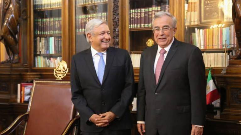 El Presidente Andrés Manuel López Obrador y el Gobernador electo de Sinaloa, Rubén Rocha Moya.